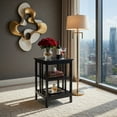 thumbnail image 4 of Demi Bonn Side Table, 3-Tier Nightstand Sofa Side Table with Baffles and Round Corners, Bed Side Tables, for Living Room, Bedroom, Black, 4 of 7