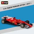 thumbnail image 2 of Burago-modelo de coche de aleación F1 Ferrari SF70 2017 #5 #7, modelo de coche de fundición a presión, simulación de coche, colección de juguetes de regalo B250, 1:43 Fivean unisex, 2 of 2