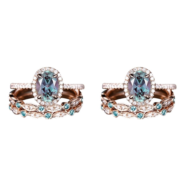 (2-Pack) Rinsvye 3Pcs Vintage Unique Oval Pointer Finger Rings for Women Cut Engagement Ring Rose Preppy Rings Gold Ring Art Deco Midi Rings Bridal Wedding Ring for Rings Women