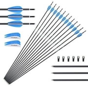 12pcs 28 inches Carbon Arrows Spine 1000 Target Practice Arrow For Recurve/Compound Bow Archery