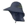 thumbnail image 2 of Wuxian Women'S Sun Hats Large Wide Brim Solid Color Sunscreen Foldable Shading Hat Summer Beach Outdoor Uv Protection Bucket Hat Comfortable Lightweight Breathable Gardening Hiking Caps,Navy,One Size, 2 of 4