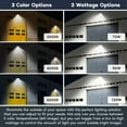 thumbnail image 5 of Luxrite Slim LED Wall Pack Light with Dusk to Dawn, 72W-120W Tunable, 16200LM, 3CCT 3000K-5000K, IP65, 120-277V 2 Pack, 5 of 7