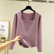 thumbnail image 2 of Conjuntos de trabajo para mujer,Blusa de manga larga para mujer, cuello redondo, botones delanteros, camisa informal de color liso, tela de rayón suave, ideal para uso diario y en casa, sopatenor, 2 of 8