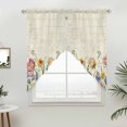 thumbnail image 5 of Colorful Flowers Kitchen Window Curtains, Swag Curtains Valance for Bedroom Living Room Bathroom, Spring Botanical Wild Florals Herbs Rod Pocket Window Treatment Curtain Block Drapes 2 Panels 36"x36", 5 of 9