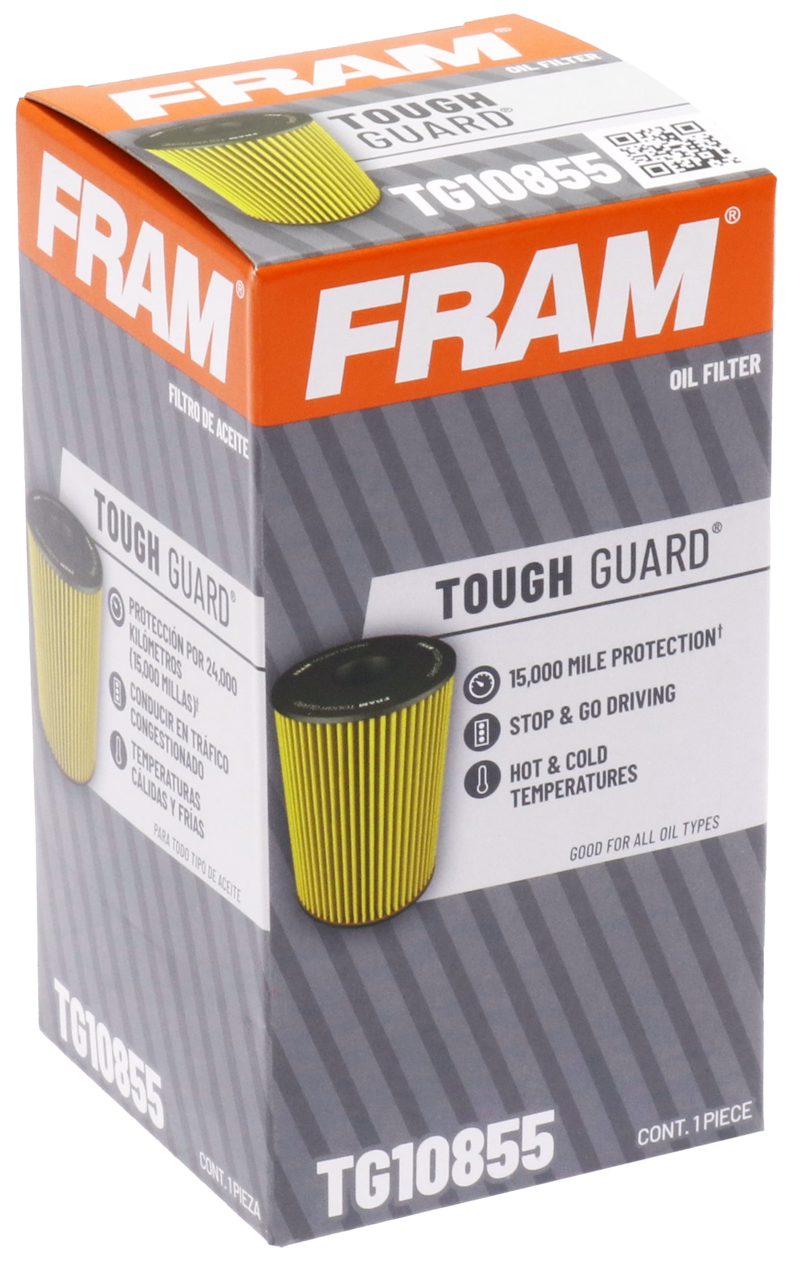 (3 pack) FRAM Tough Guard, Oil Filter, TG10855, 15K Mile, Replacement Oil Filters, Fits Select Vehicles