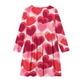 thumbnail image 5 of Girls Black Heart Print Long Sleeve Flared Dress for Kids, Valentine's Party or Everyday Wear,Size 7-8 T, 5 of 5