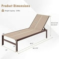 thumbnail image 3 of Costway Patio 6-Position Lounge Chair Chaise Aluminium Adjust Recliner Brown, 3 of 9