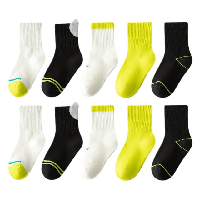 5 pares de calcetines para niños de algodón peinado con patrón de cara sonriente de dibujos animados, accesorios unisex S (para 1 a 4 años)
