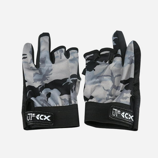 Flexible Fishing Glove with Fingers Non - slip Gloves for Ice Fishing Gray  