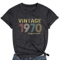 thumbnail image 3 of Trendfront Womens Vintage 1970 T Shirts Letter Graphic V Neck Casual Short Sleeve Loose Fit Tops Trendy Fashion Tee Pullover Daily Wear, 3 of 6