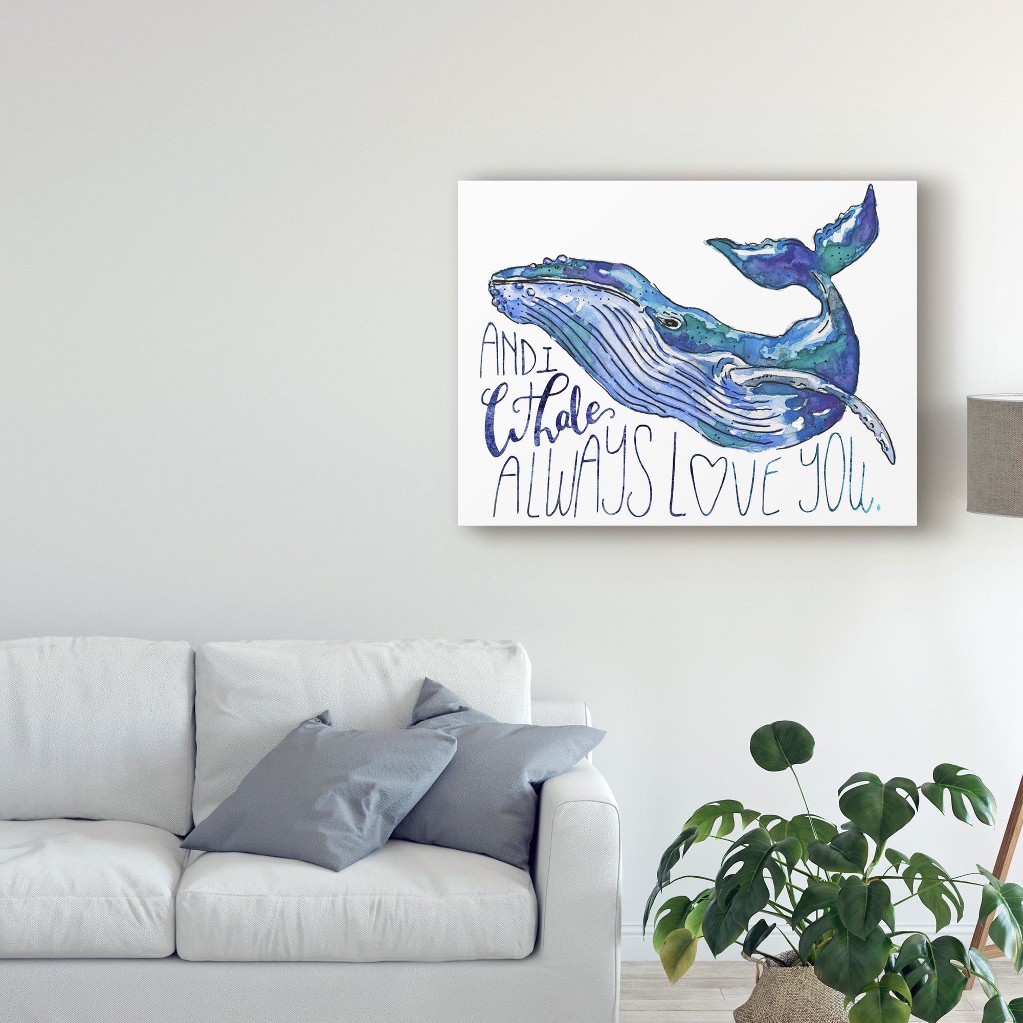 Trademark Fine Art 'Whale Love I' Canvas Art by Catherine McGuire