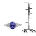 thumbnail image 5 of 14k Solid White Gold Oval Natural Tanzanite and Natural Diamond Vintage Style Birthstone Engagement Ring, 5 of 6