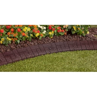 Rubberific 4' Brown Cobblestone Rubber Garden Edging Border