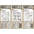 thumbnail image 1 of Tim Holtz - Nueve mini plantillas de capas - Industrial Gears Plus Clockwork Numbered Crackle Typo Splatters and Bricked - también conocidos como conjuntos 1 2 y 3, 1 of 3