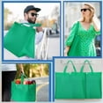 thumbnail image 6 of 60 Pcs Reusable Grocery Bags Bulk Large Foldable Shopping Tote Bags Non Woven with Handle and Plastic Button, 6 of 7