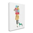 thumbnail image 3 of Cheerful Woman Holding Various Holiday Gifts & Dog Animals & Insects Painting Gallery-Wrapped Canvas Print Wall Art, 3 of 5