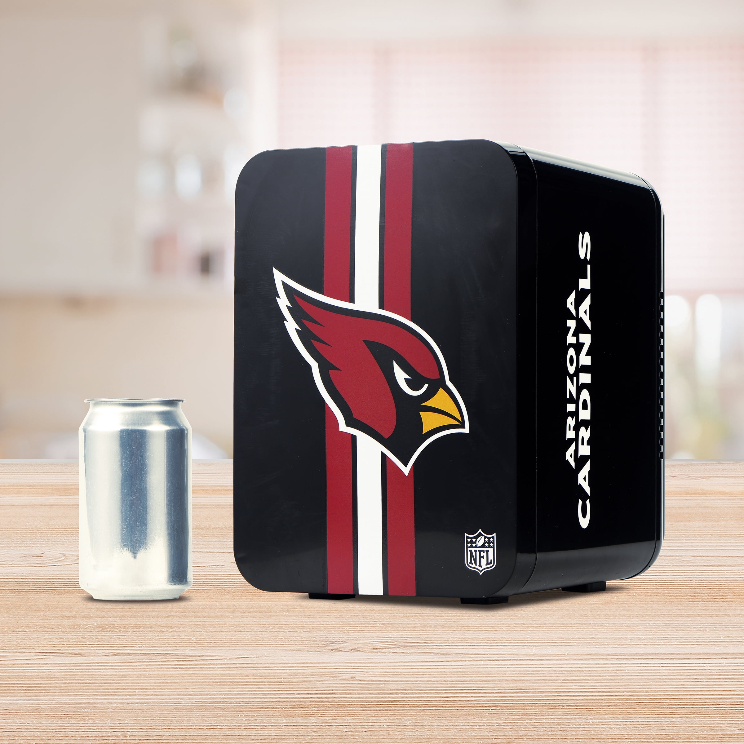 NFL Arizona Cardinals Mini Fridge, Black, 4L, 6 Cans