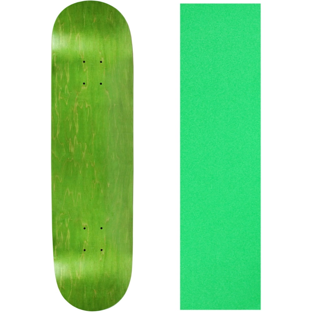 Skateboard Deck Pro 7Ply Canadian Maple STAINED GREEN With Griptape 7.
