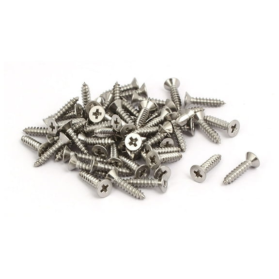 M2.9x13mm 316 Stainless Steel Flat Head  Self Tapping Screw Bolt 60pcs