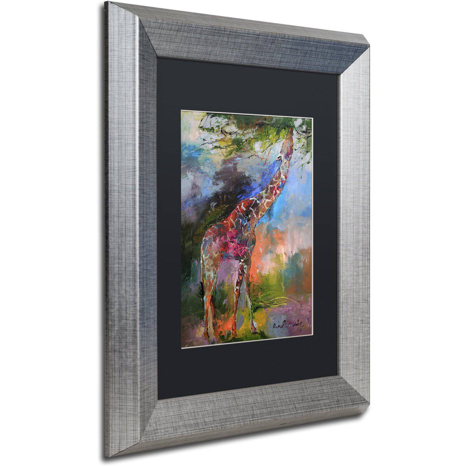 Richard Wallich 'Giraffe' Black Matted Framed Art