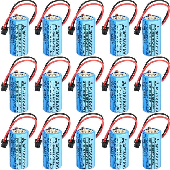 15 PCS 1800mAh CR17335SE-R 3V Q6BAT Non-Rechargable 3V Battery for Mitsubishi Q170HBATC Q25PRHCPU QNS FANUC System PLC Memory Backup Power