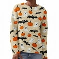 thumbnail image 4 of YEJIMAN Womens Sweaters Halloween For Women Season Sweatshirt Graphic Print Long Sleeve Knit Pullover Tops Halloween Sweater, 4 of 9