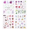thumbnail image 1 of 4 unids/set de dijes, pegatinas de hojas de flores para uñas, calcomanías de acuarela para decoración de uñas, deslizadores, decoraciones de manicura, láminas de tatuaje, TRSTZ1137-1180-1 Tan Jianjun unisex, 1 of 2