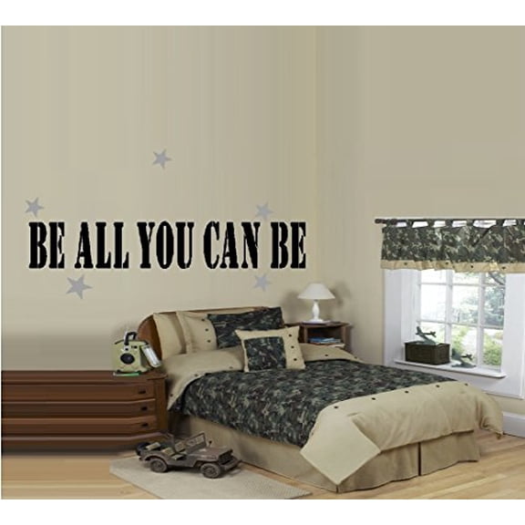 BE ALL YOU CAN BE (6 STARS) ~ WALL, Floor, or Window Decal7" x 30" and 6 Grey Stars