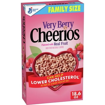 Very Berry Cheerios, Heart y Cereal, 18.6 OZ Family Size Box