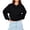 Black, variant on Womens Cropped Sweatshirts Casual Henley Neck Snap Button Long Sleeve 2026 Fall Fashion Loose Fit Winter Crop Tops Light Blue L