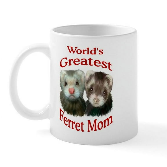 CafePress - World's Greatest Ferret Mom Mug - 11 oz Ceramic Mug - Novelty Coffee Tea Cup
