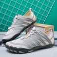 thumbnail image 5 of Women's Men's Breathable Slip On Water Shoes Outdoor Non Slip Camping Hiking Shoes Lightweight Five Finger Shoes White Size 7, 5 of 6