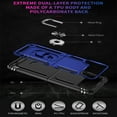 thumbnail image 6 of Compatible with Samsung Galaxy Z Flip 4 Case,with 360 Ring Holder Kickstand Card case,Armor Military Grade Protection Hybrid Silicone TPU PC Rugged Case,Magnetic with Car Mount Phone Cover,Blue, 6 of 9