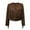 Coffee, variant on Women's Leather Moto Cropped Jacket Plus Size Long Sleeve Loose Fit Fashion Casual Tops with Tassels Green S