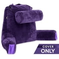 thumbnail image 3 of Husband Pillow Medium Cover Only Dark Purple, Cozy Microfiber Bed Rest Pillow Cover with Arms - Array of Colors, Generous Side and Back Pockets - Perfect Fit for Your Favorite Comfy Reading Pillow, 3 of 5