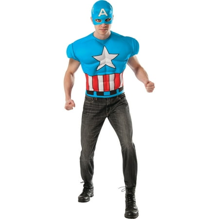 Adults Men's Marvel Comics Avengers Captain America Muscle Costume Large (44)