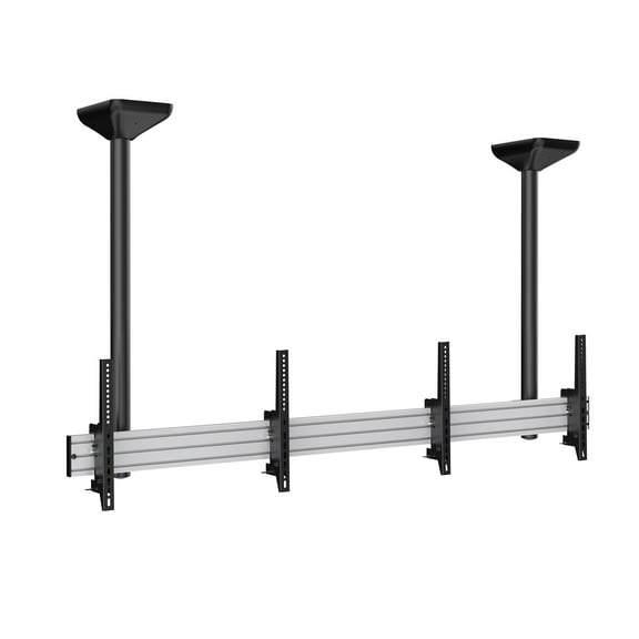 Mount-It! Digital Signage Ceiling Mount for Two Screens | Ceiling Mount | Fits 45" to 55" Screen Size TVs | Anti-Theft