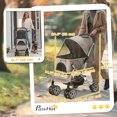 thumbnail image 3 of PawHut 4 Wheels Pet Stroller w/ Reversible Handle, Foldable Travel Carriage, 3 of 10