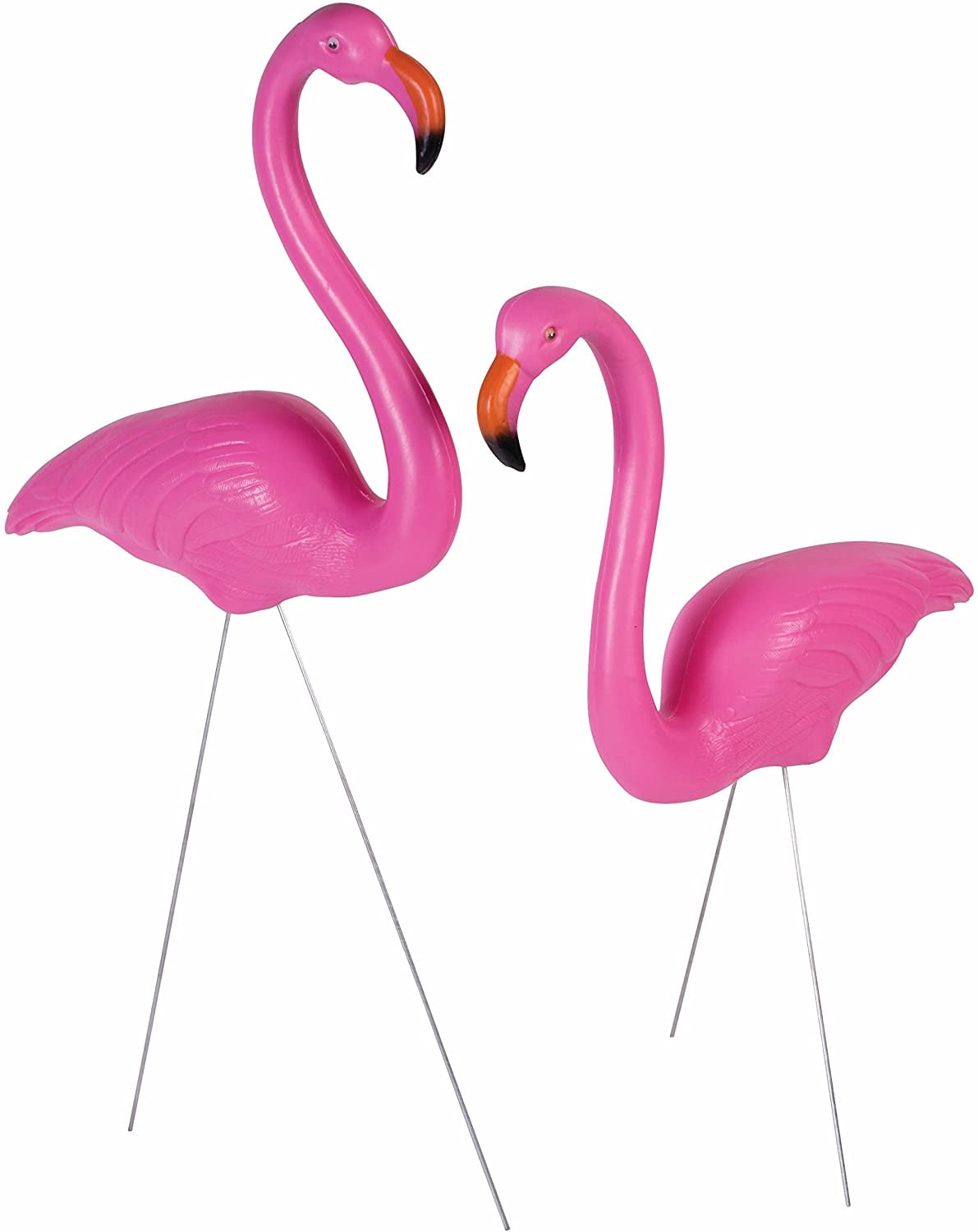 PMU Large Pink Flamingo Yard Decorations Lawn - 24 inch Tall - (2/Pkg