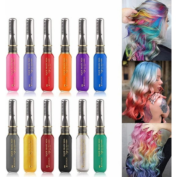 12 Color Temporary Hair Instantly Hair Color Dye Washable Great Gift for Christmas, Halloween, Birthdays, Parties, Concerts