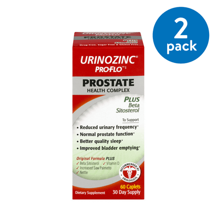 (2 Pack) Urinozinc ProFlo Prostate Health Complex Caplets, 60 Ct