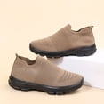thumbnail image 5 of Womens Sneakers Stretch Knitted Slip on Sock Shoes Nonslip Soft Sole Comfortable Arch Support Casual Walking Shoes Loafers Coffee Size 8.5, 5 of 7