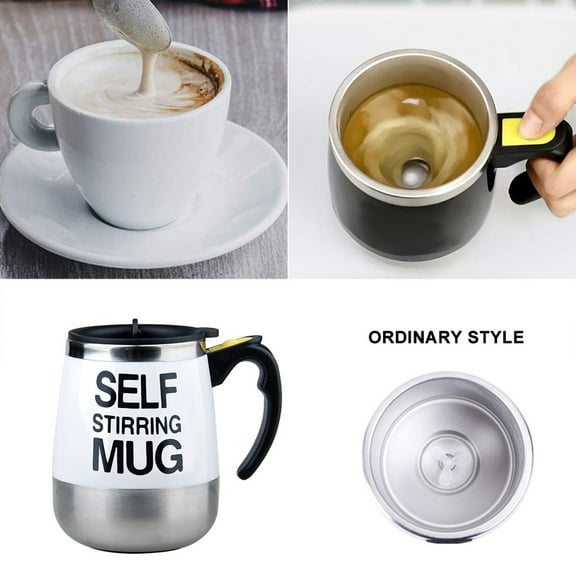 QuLuJing Fathers Day Mug, Lazy Electric Stainless Steel Self Mixing Cup Magnetic Stirring Coffee Mug
