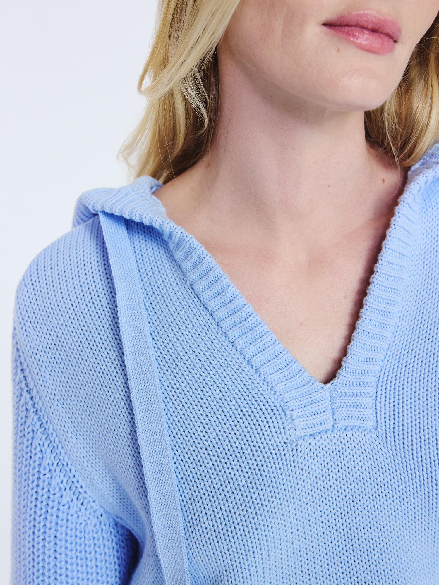 Free Assembly Women's Cotton Hoodie Sweater with Long Sleeves, Sizes XS-XXL