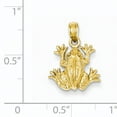thumbnail image 3 of 14k Yellow Gold Solid 2-D Frog Charm Pendant, 3 of 7