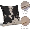 thumbnail image 4 of Western Cow Print Pillow Covers 16x16 Set of 2 Rustic Black Cream Cowhide Pattern Decorative Outdoor Pillowcases Farmhouse Country Animal Skin Throw Cushion Case Decor for Home Couch Sofa Bed, 4 of 6