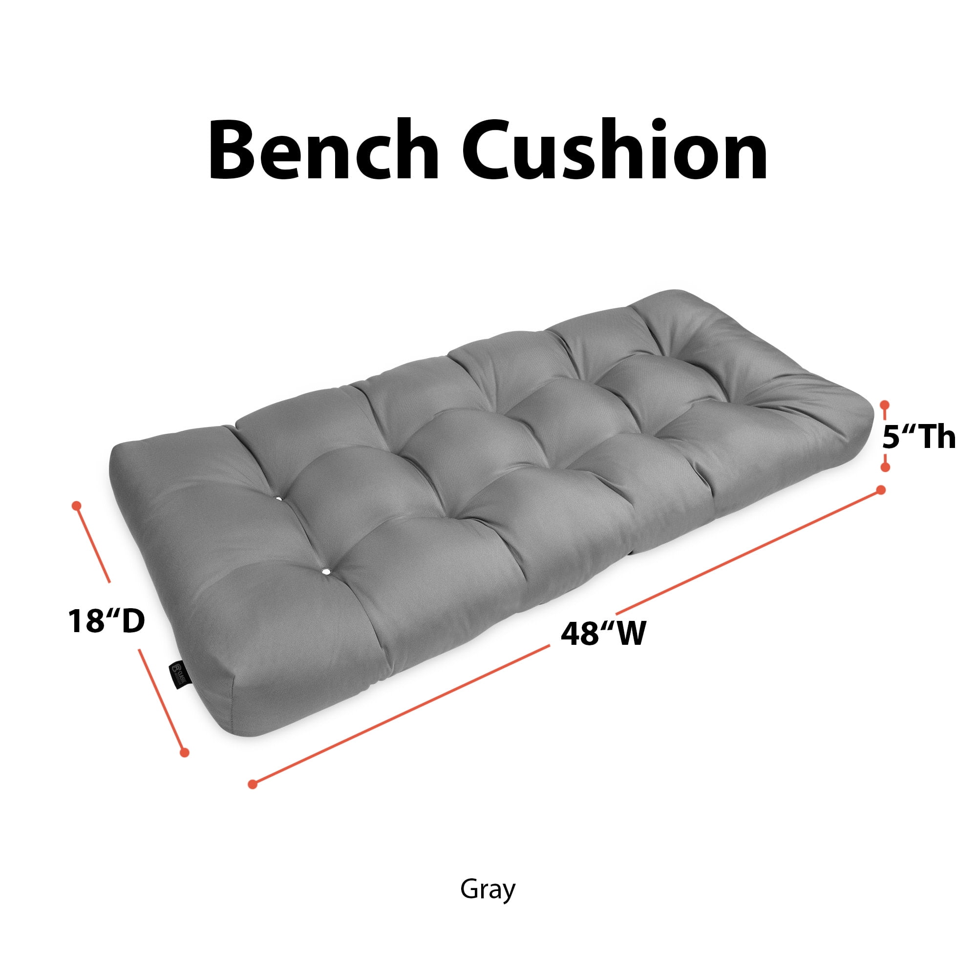 Patio Bench Cushion, Moon Mist, 48”W