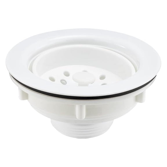 RV Sink Drain with Stopper - 3.5 Inch Sink Drain Replacement - White Plastic Bathroom Sink Drain - Corrosion Resistant Kitchen Sink Drain