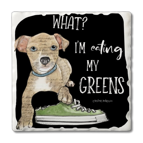 Thirstystone Eating My Greens Single Tumbled Tile Coaster Create Your Own Set