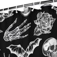 thumbnail image 3 of Black Gothic Skull Bat Pattern Shower Curtain 84"x72" ,Bathroom Decorative Shower Curtains Set with 12 Hooks,Modern Waterproof Washable Shower Curtain, 3 of 6